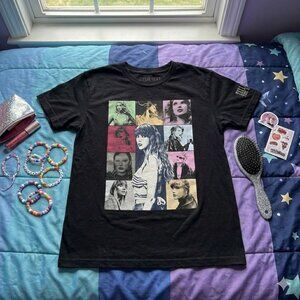 Taylor Swift Eras Tour Concert Merch Graphic Tee Black Swiftie Youth Small YS